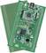 Green electronic circuit board with microchips and circuits, suitable for DIY electronics projects or prototype development.