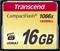 Transcend CompactFlash memory card with 16 GB capacity, speed of 1066x, 160 MB/s UDMA7.