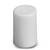 A white cylindrical rubber stopper, standing upright, against a white background.