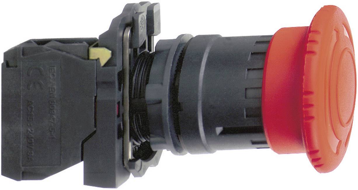 Schneider Electric XB5AT845 Kill switch/EPO switch Front ring (steel), + kill switch, round, reset function, lockable 120 V AC 6 A 1 breaker, 1 maker IP66,