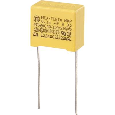 TRU COMPONENTS MKP-X2 1 pc(s) MKP-X2 suppression capacitor Radial lead  0.33 µF 275 V AC 10 % 15 mm (L x W x H) 18 x 10 