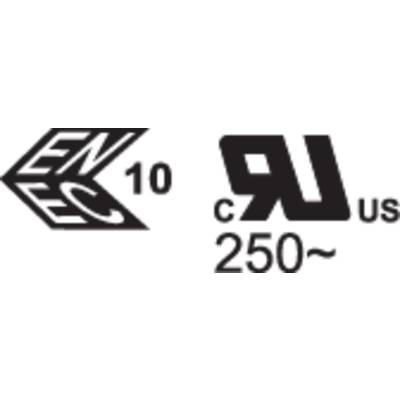 'ENEC 10' and 'cRUus 250~' test marks for electrical safety and compatibility.