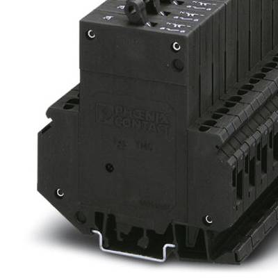 A black electrical connector from Phoenix Contact with multiple terminals and markings, positioned on a surface.