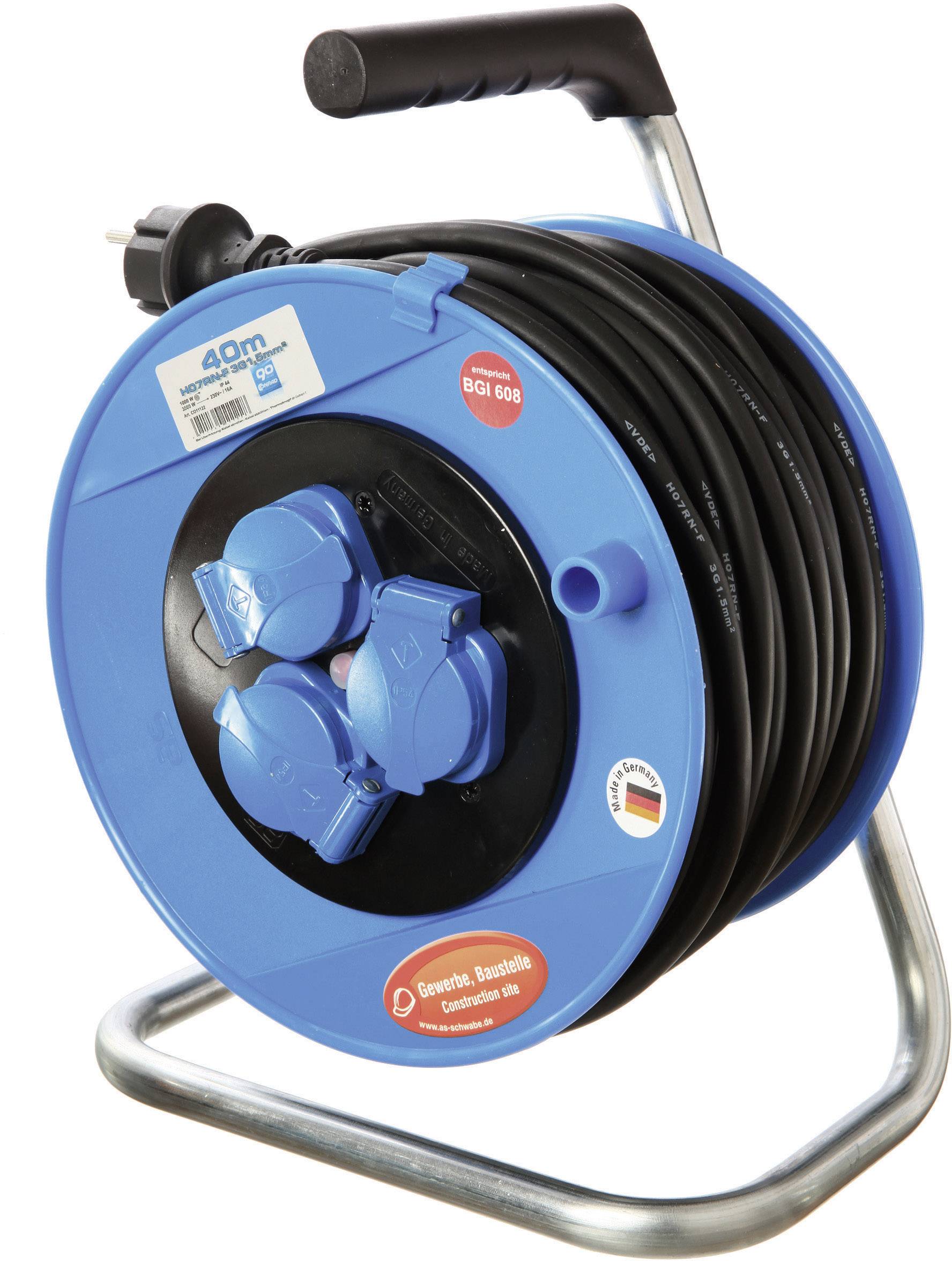 as – Schwabe CO11122 Cable reel 40.00 m Black PG plug