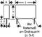'RM Raster dimension at diode contact ± 0.4': Technical drawing shows dimensions of a rectangular object with length L, width B and height H.