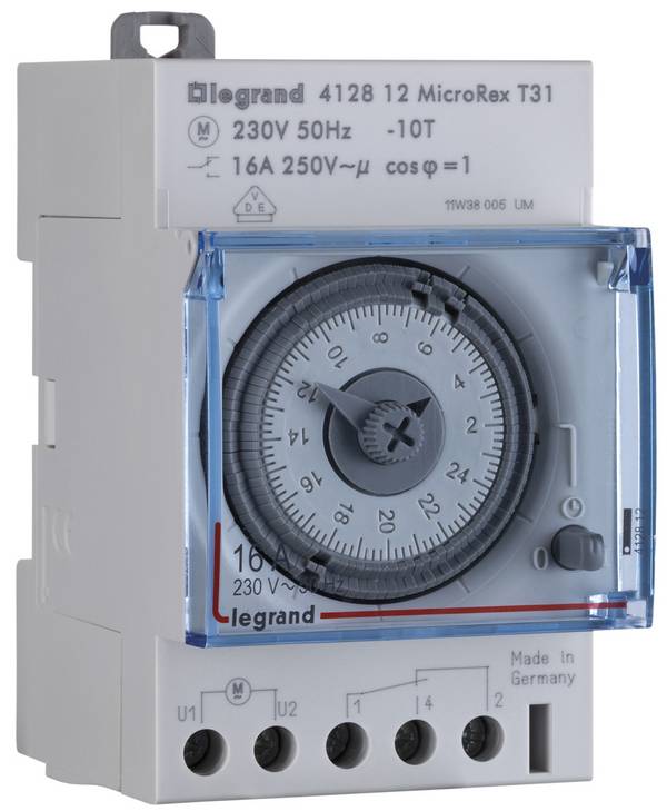 Legrand 412812 DIN rail mount timer analogue 230 V 4000 W