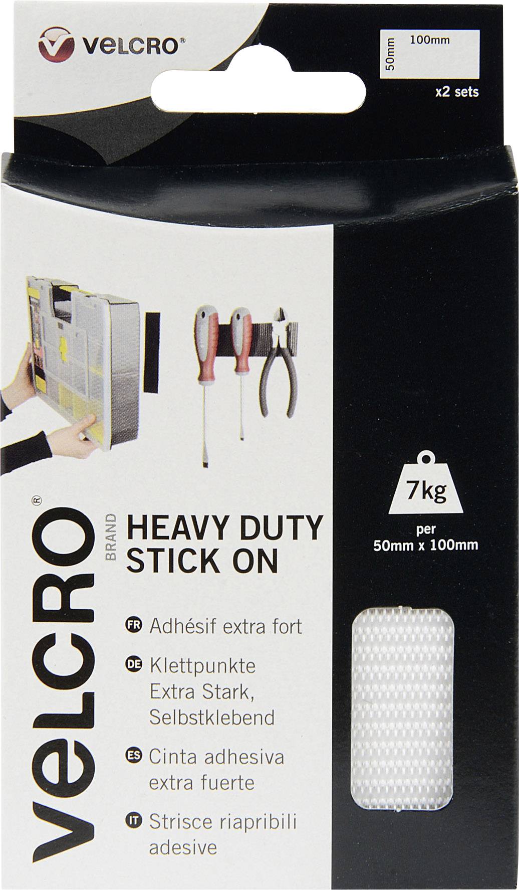VELCRO® Brand VELCRO® Brand Heavy-Duty Stick On Strips 2 50 x100mm White 