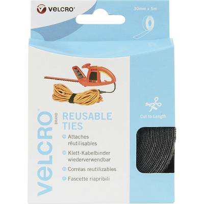 VELCRO® VEL-EC60254  Hook-and-loop cable tie for bundling  Hook and loop pad (L x W) 5000 mm x 30 mm Black 5 m