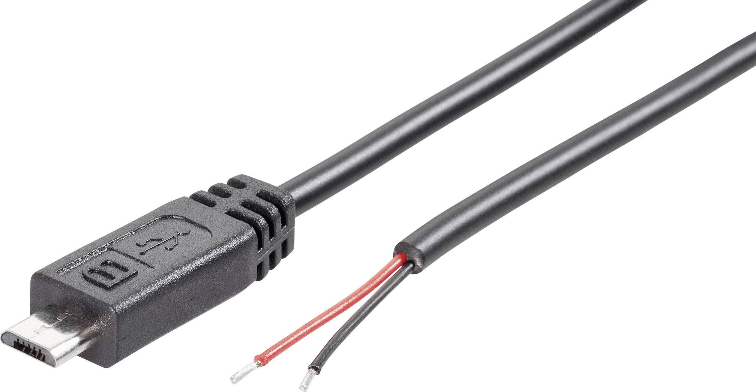 Assembled Micro USB-B plug with an open end Micro USB-B plug 1582499 TRU COMPONENTS Content: 1 pc(s)