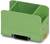 A green, rectangular plastic enclosure with a mountable metal base, suitable for electronic components.