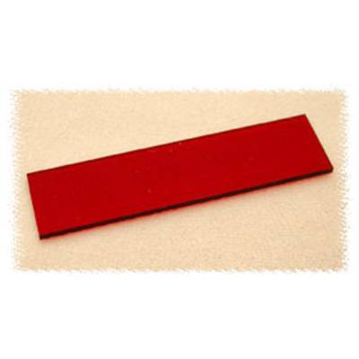 A red rectangular object, lying flat on a light background.