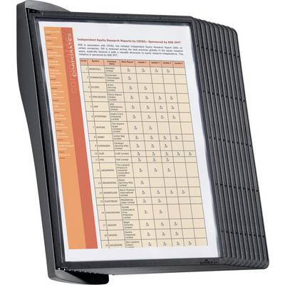 Document holder with a table displaying independent stock analyses. The table includes company names and rating symbols.