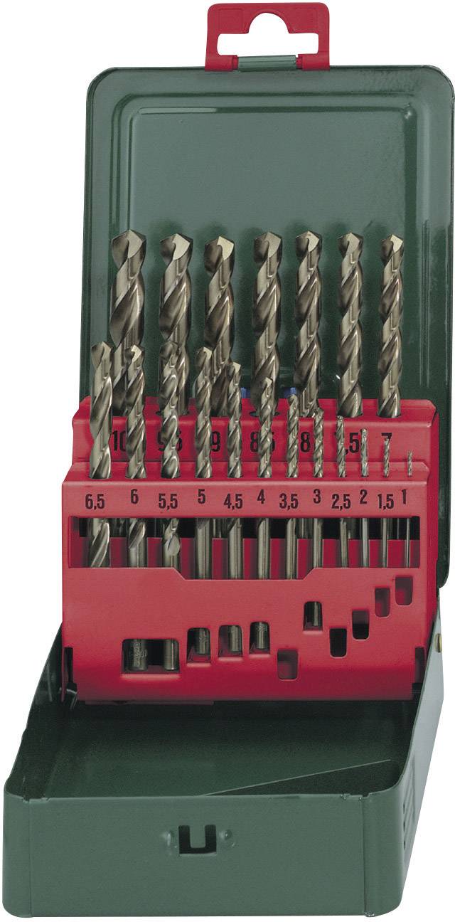Metabo 627157000 HSS Metal twist drill bit set 19-piece 1 mm, 1.5 mm, 2 mm, 2.5 mm, 3 mm, 3.5 mm, 4 mm, 4.5 mm, 5 mm, 5.