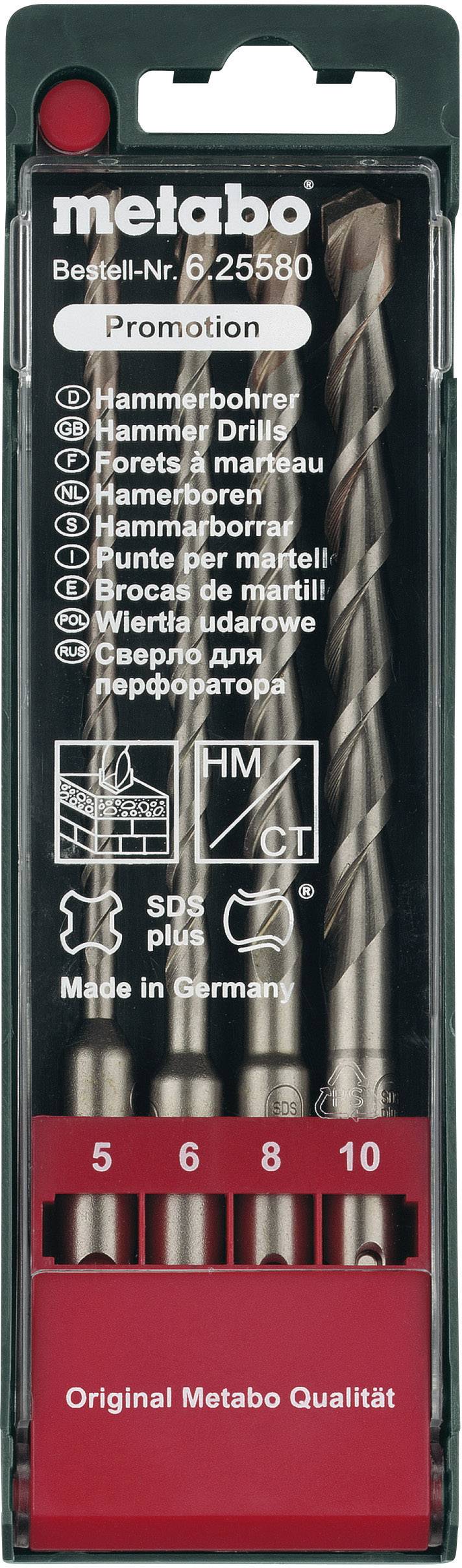 Metabo 625580000 Carbide metal Hammer drill bit set 4-piece 5 mm, 6 mm, 8 mm, 10 mm Total length 160 mm SDS-Plus 1 Set