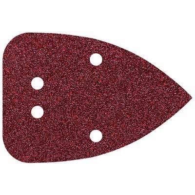 Red sandpaper with three large holes, suitable for triangle sanders.