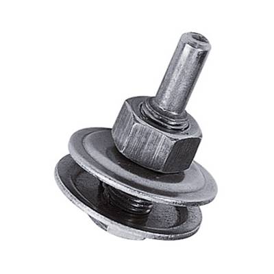 A metal screw connection with bolt and washers, commonly used for fastening or assembling components.