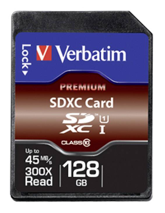 Verbatim Premium SDXC card 128 GB Class 10, UHS-I