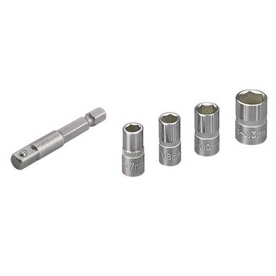 Set of extension nuts: sizes 7mm, 8mm, 10mm, 13mm.