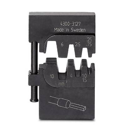 Metal cable stripping tool, labelled: '4300-3127 Made in Sweden', showing stripping sizes: 2.5, 4, 6, 10, 16 mm.