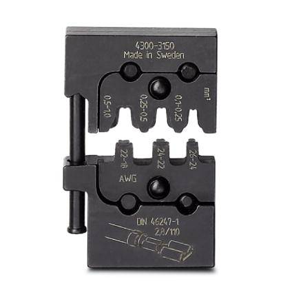 Metal cable crimping tool with various sizes, manufactured in Sweden. Suitable for AWG cables and metric measurements.