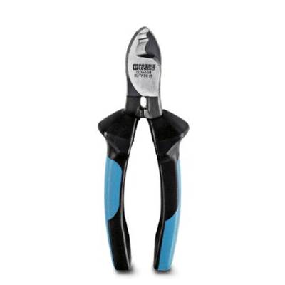 Cable cutters with blue and black handles, suitable for cutting cables and wires. High-quality construction for precise work.