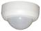 White ceiling light with a round housing and a curved, illuminated diffuser, suitable for interior spaces.