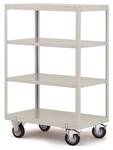 Shelf trolley, overall height 1545 mm, 1500 x 800 mm, 500 kg load capacity with two intermediate floor RAL7016 GRAY