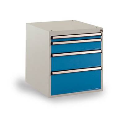 Manuflex SP1040.7035  Drawer cabinet PROTEC stationary 500 x 580 x 560, 4 drawers RAL 7035 light gray (W x H x D) 500 x 