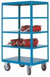 Shelf trolley, overall height 1795 mm, 1000 x 700 mm, 500 kg load capacity with three intermediate floor RAL 2001 rotor.