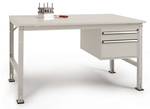 Manuflex AU5567.7035 Universal Workbench (PVC Worktop + Drawer) (1500 x 800 x 760 mm, Light Grey)