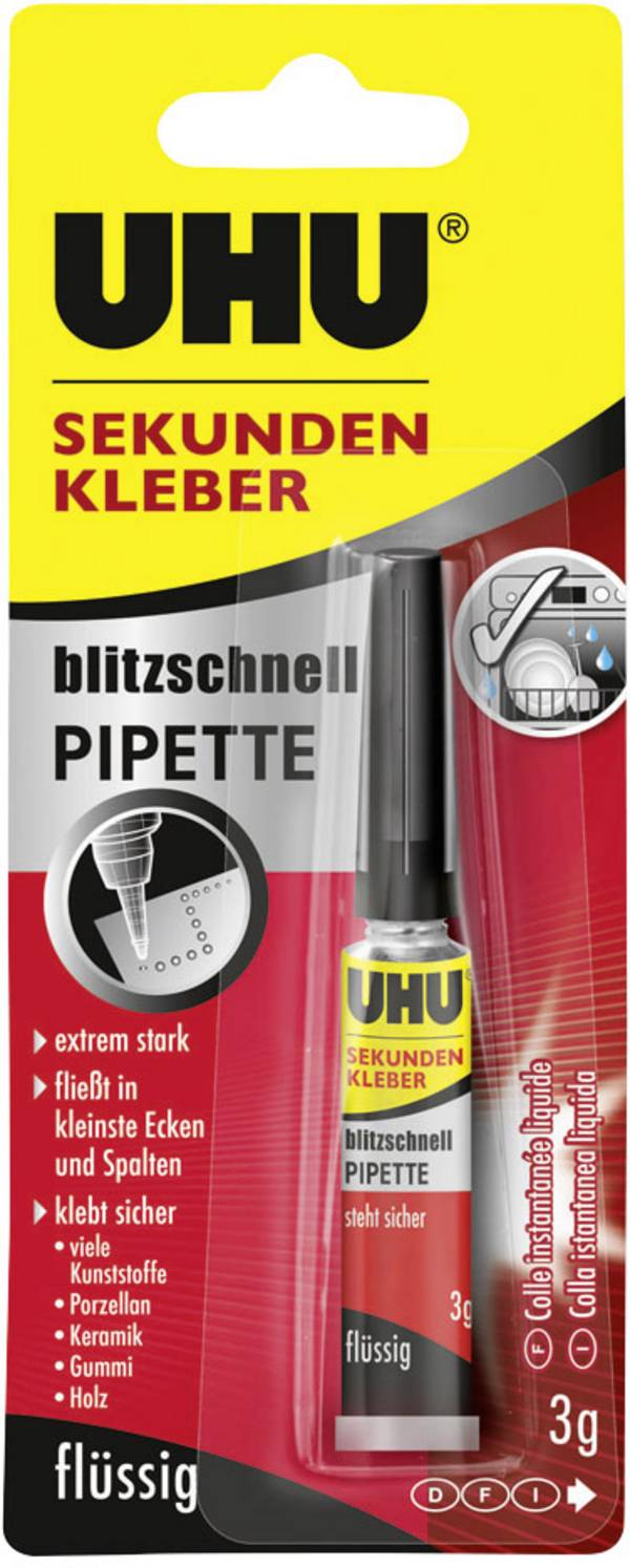 UHU blitzschnelle Pipette Superglue 45570 3 g