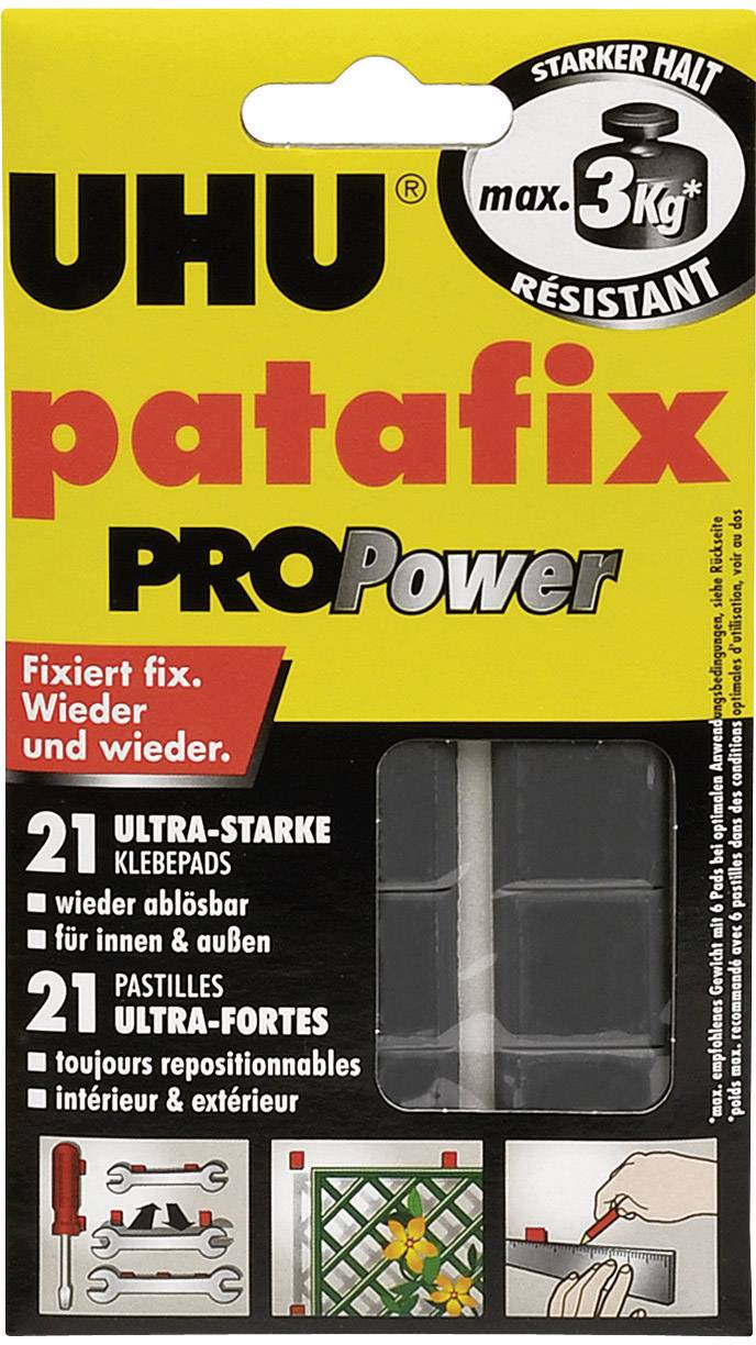 Buy UHU Uhu 47905 Patafix PROPower Adhesive Pads Anthracite Content: 21  pc(s)