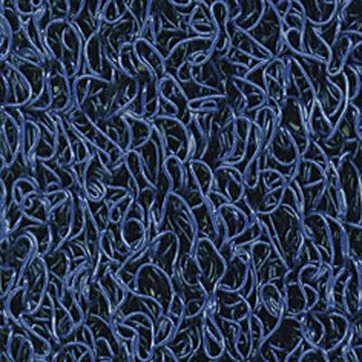 A close view of a blue, interwoven texture with irregular, loop-like patterns.