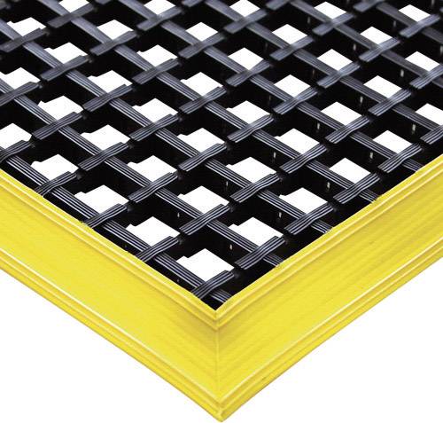 Non-slip mat with a black grid pattern on a yellow background. Used to increase safety on slippery surfaces.