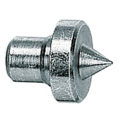 Metallic cylindrical pin with a tapered point, frequently used in machinery or technical applications.
