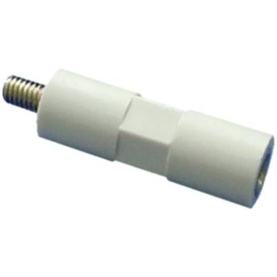 Metal and plastic spacers with threads on both ends. Used for connecting or securing components.