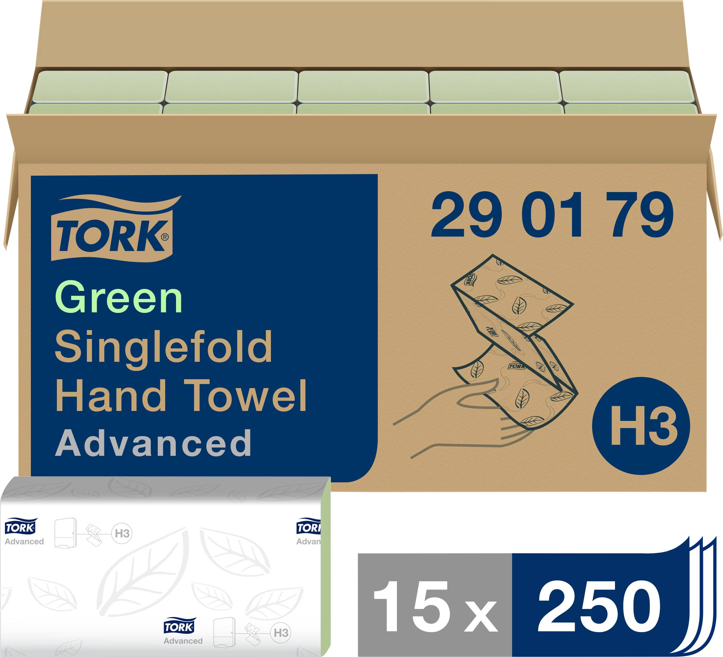 TORK 290179 Zickzack Advanced Paper towels (L x W) 23 cm x 25 cm Green 3750 pc(s)