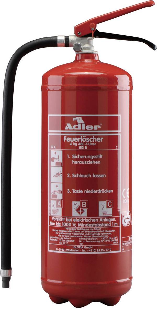 Adler PDE6 Powder 6 kg Fire class: A, B, C Content 1 pc(s)
