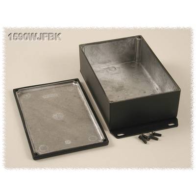 Rectangular metal enclosure with removed cover, shown with screws. Enclosure provides space for electrical or electronic components.
