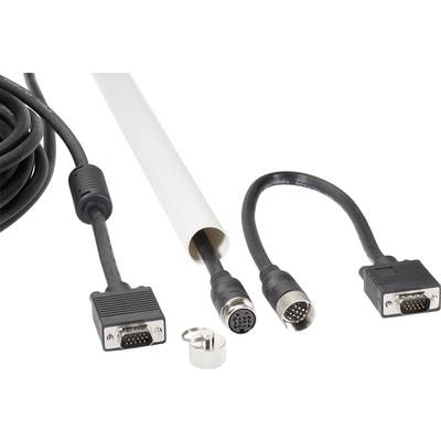 Renkforce VGA Cable VGA 15-pin plug, VGA 15-pin plug 20.00 m Black RF-1456248 for conduit fitting, incl. ferrite core VG