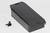 Black rectangular plastic casing with two small screws beside it, on a white background.