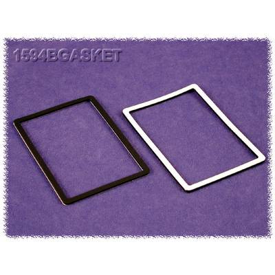 Two rectangular seals, one black and one white, are lying side by side on a lilac surface. Above them is written '1594BGASKET'.