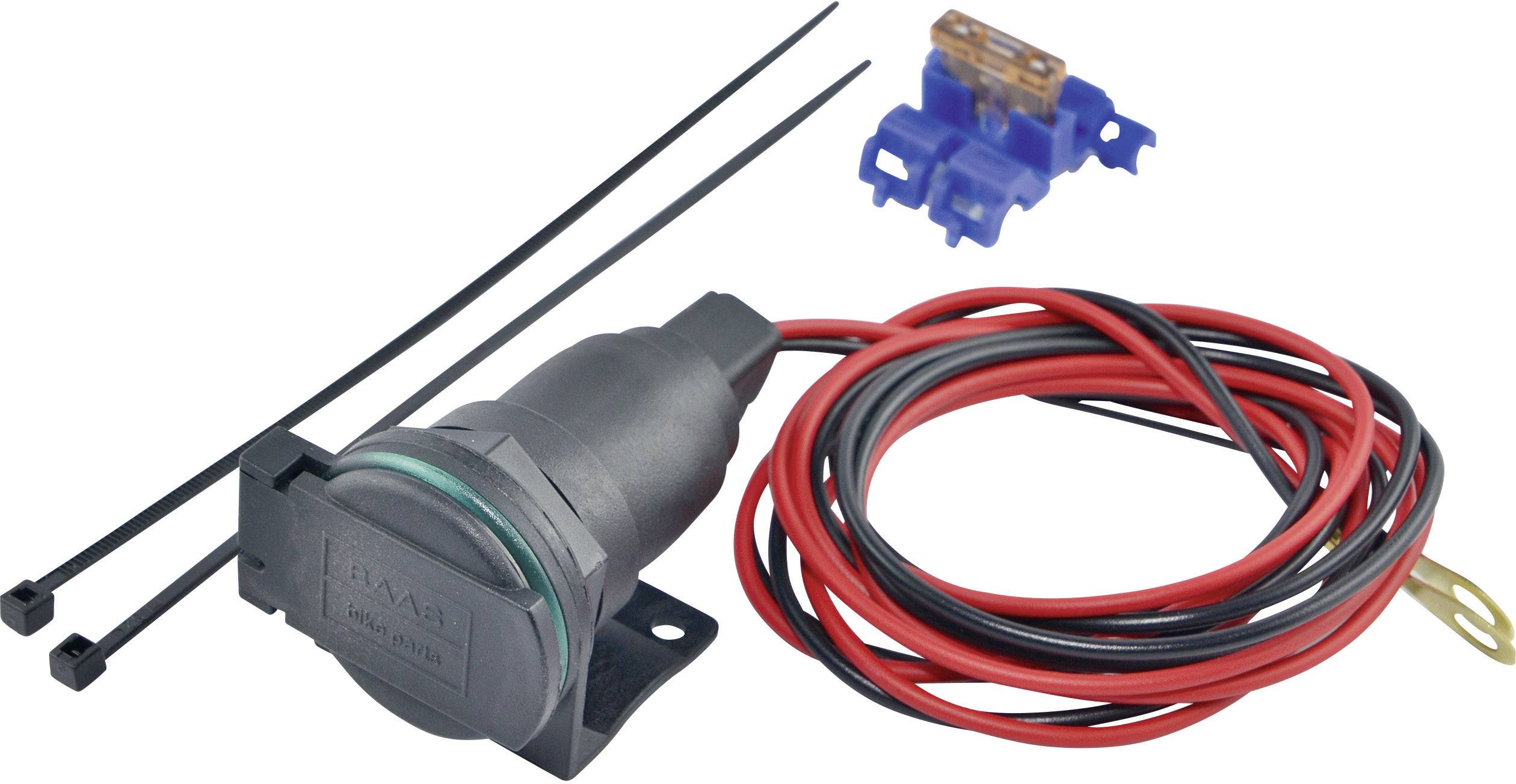 'Trailer socket with cables, fuse holder and cable ties.'