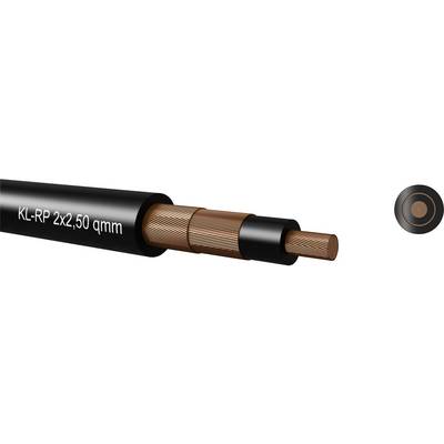 A black cable marked 'KL-RP 2x2.5Q sq mm', displays the cross-section with copper wires and insulation.