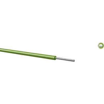 Cable cross-section: green insulation encases a metallic conductor.