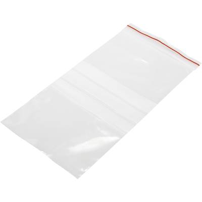 Grip seal bag with write-on panel (W x H) 100 mm x 200 mm Transparent Polyethylene (PE) 