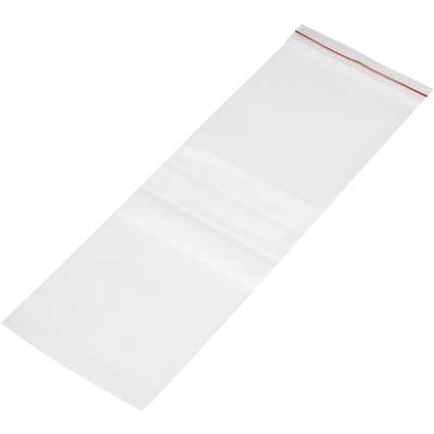 Grip seal bag with write-on panel (W x H) 100 mm x 300 mm Transparent Polyethylene (PE) 