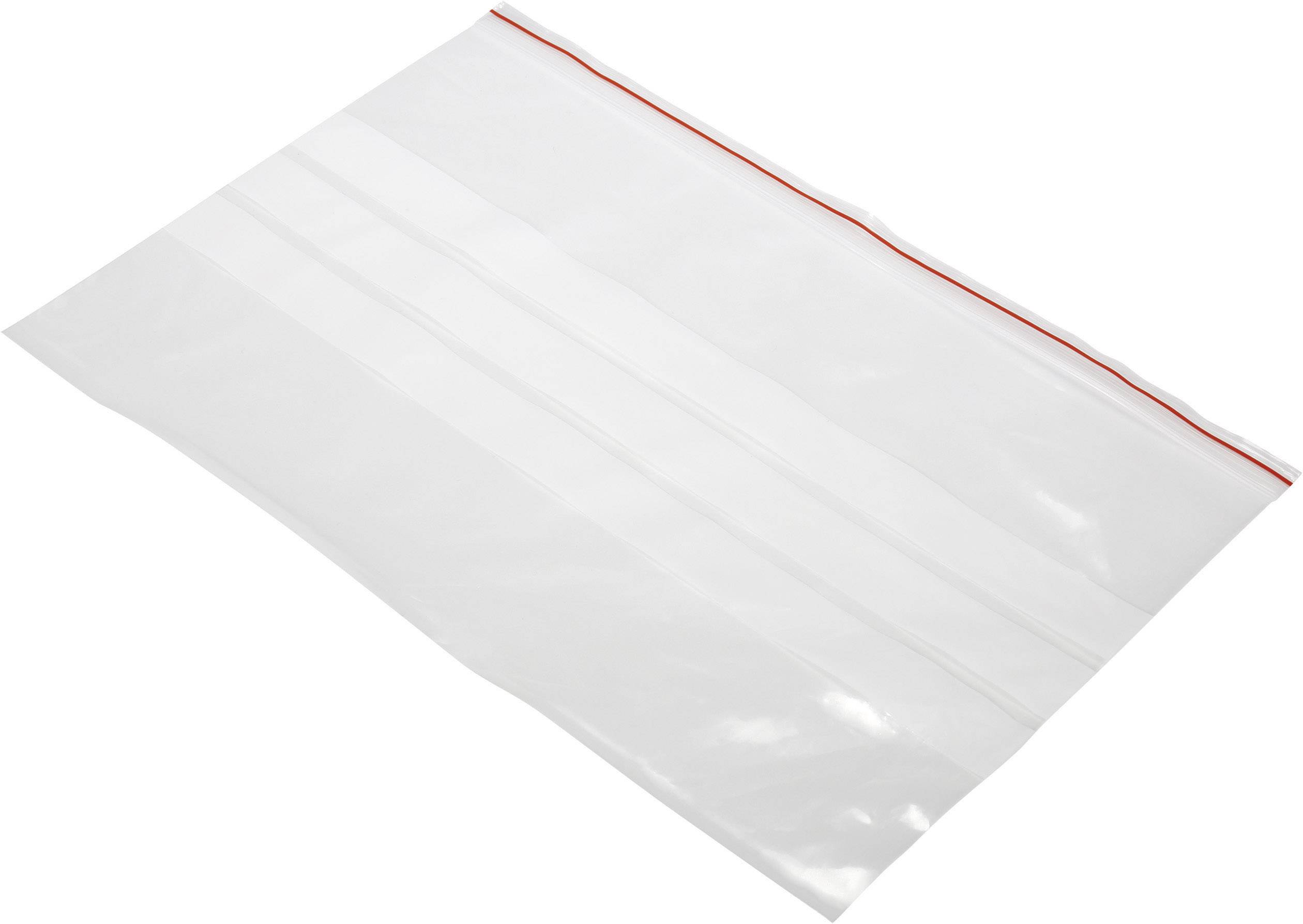 Grip seal bag with write-on panel (W x H) 300 mm x 200 mm Transparent Polyethylene (PE)