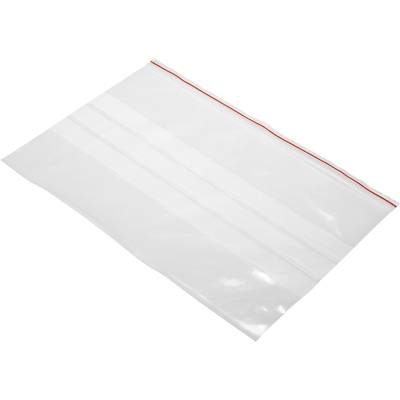 Grip seal bag with write-on panel (W x H) 300 mm x 200 mm Transparent Polyethylene (PE) 