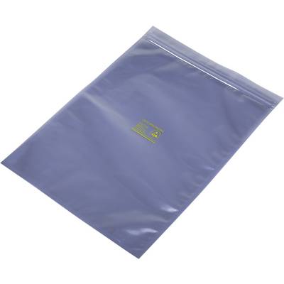 A blue anti-static plastic bag, commonly used to protect electronic components from static electricity.